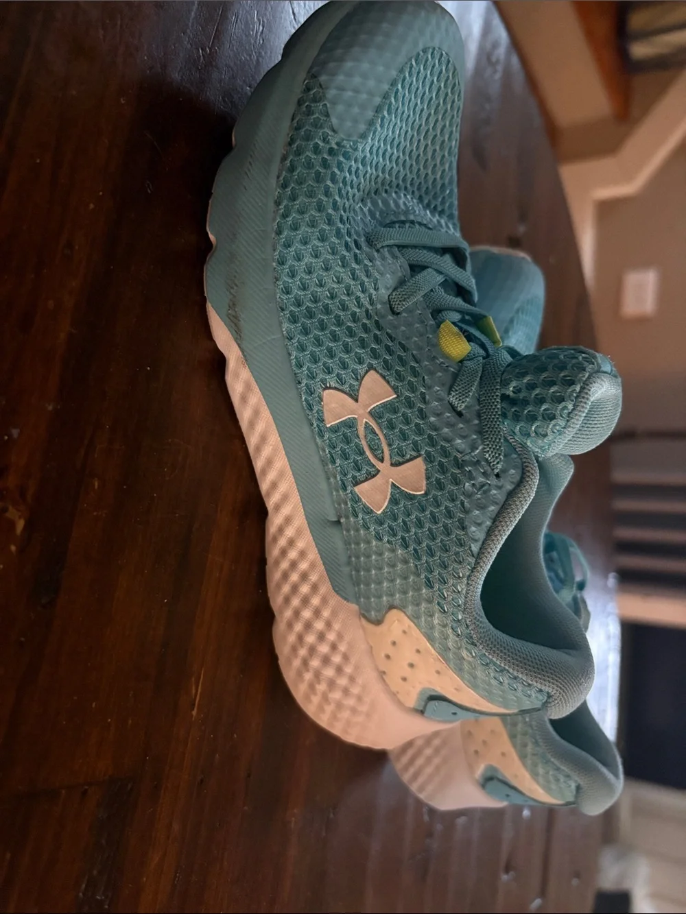 Under Armour Kids' Teal & Yellow Lightweight Running Shoes